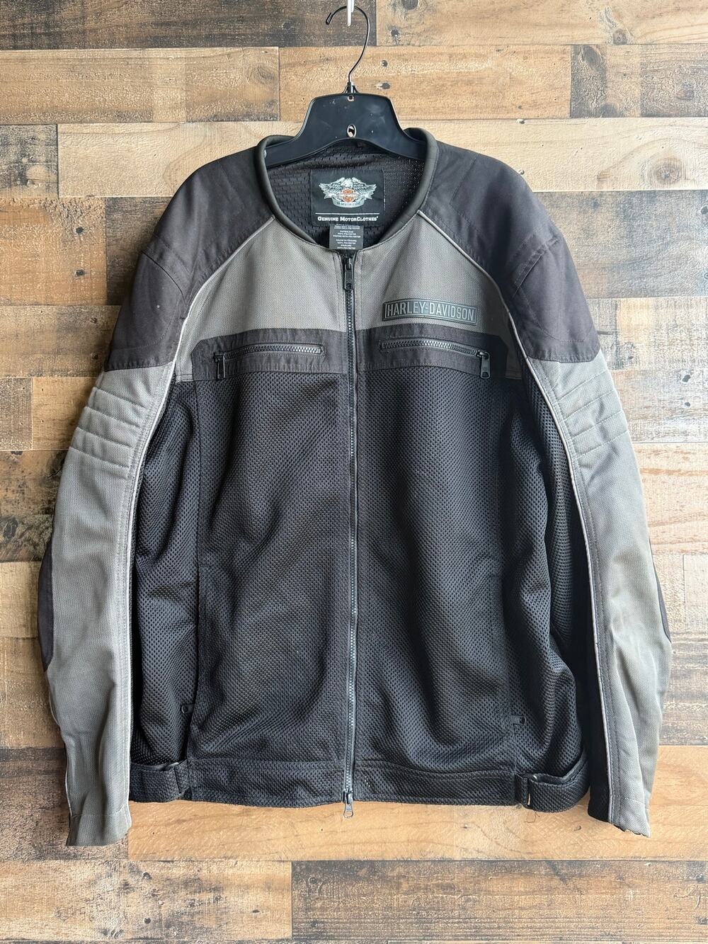 Harley-Davidson Men's Mesh Riding Jacket - Black Gray - Armor Pockets - L/XL